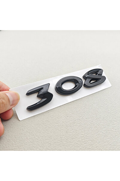 Choice1 New 308 Black 3D ABS Car Badge New 308 Letters Logo Emblem Chrome Bla...
