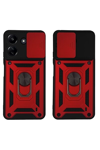 Sonique Θήκη Ring Armor CamPro για Xiaomi Redmi 13C 4G / Poco C65 4G Κόκκινο