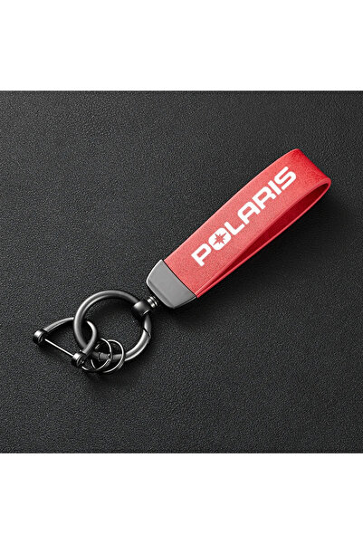 Choice3 Red For POLARIS Auto Accessories High-Grade Leather Car Keychain Hold...