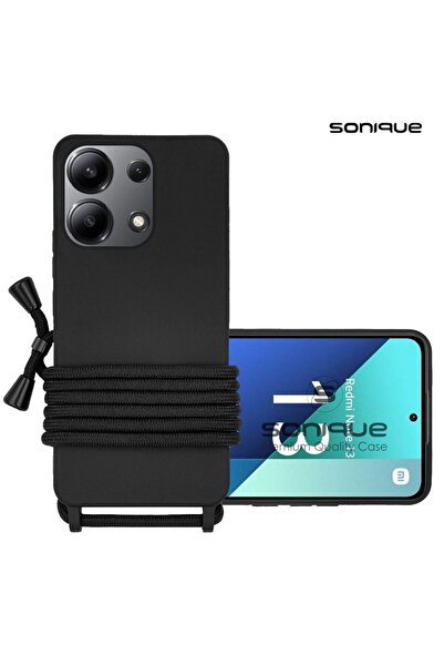 Sonique Θήκη Σιλικόνης με Κορδόνι CarryHang Xiaomi Redmi Note 13 4G Μαύρο
