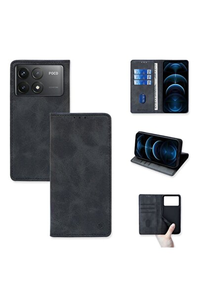 Sonique Θήκη Πορτοφόλι Vintage Magnet Wallet Xiaomi Poco F6 Pro 5G Μαύρο
