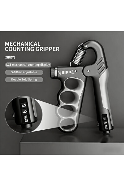 Choice4 Gray(Mechanical) 5-100KG Adjustable Hand Grip Strengthener For Rehabi...