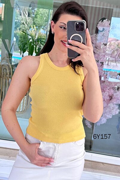 İnce Topuk Zero Sleeve Ribbed Camisole Undershirt 6Y157
