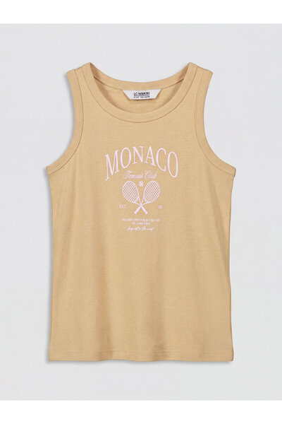 LC Waikiki Crew Neck Monaco Printed Girls' Tank Top