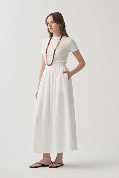 ALLDAY White Gathered Flared Skirt