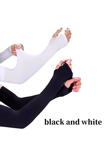 Choice4 black white Summer Cooling Arm Sleeves UV Sun Protection Arm Covers B...