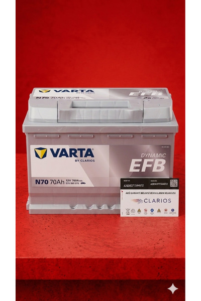 Varta efb akü 2026 üretim n70 start stop 70 ah 12 volt