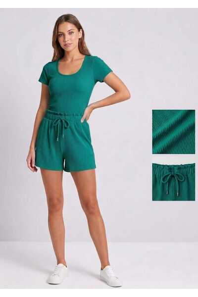 modayaselam Elastic Waist Shorts
