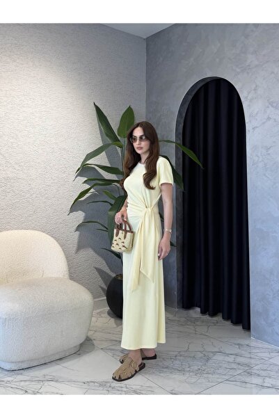 Drape Detay Bağlamalı Modal Elbise