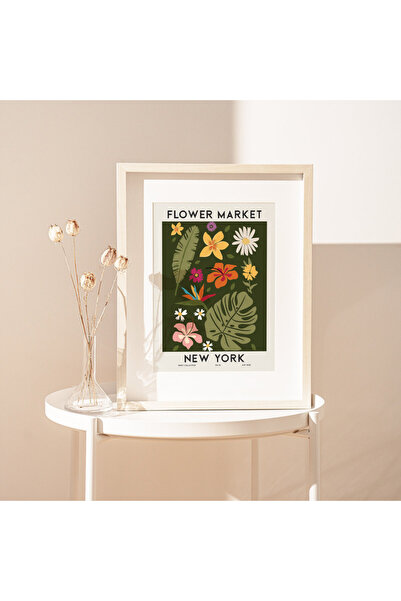 Boomah Accessories Flower Market New York Colorful Botanical Art Poster with ...