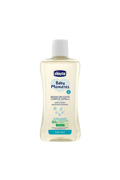 Chicco Gel de dus si sampon 2 in 1 Baby Moments fara lacrimi 0 luni+, 200 ml