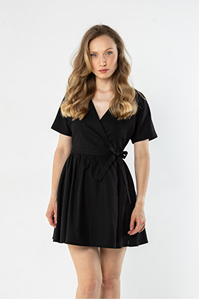 Awama Rochie mini dama Awama, decolteu in V, in, negru, L INTL