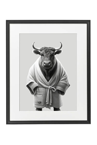 Boomah Accessories Bull in Bathrope , Bathroom Wall Art, Nursery Poster with ...