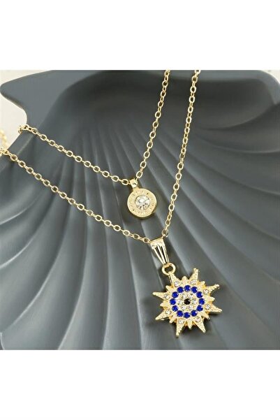 Generic Brand Yıldız Nazar New Season Double Necklace - Yellow