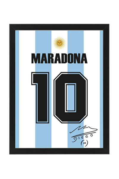 Boomah Accessories Diego Maradona Argentina Autographed Jersey Poster with Fr...