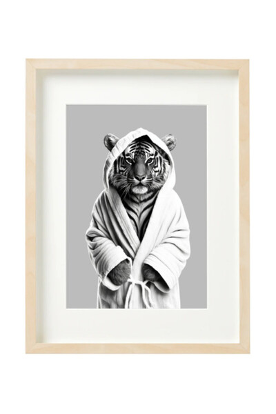 Boomah Accessories Tiger in Bathrope , Bathroom Wall Art, Nursery Poster with...