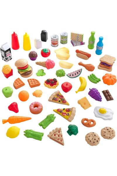 KIDKRAFT مجموعة ألعاب طعام مكونة من 65 قطعة مع فواكه وخضروات، مجموعة ألعاب طع...