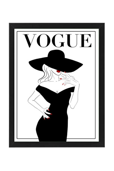 Boomah Accessories Vogue Fashion Girl Design Abstract Wall Art Poster with Fr...
