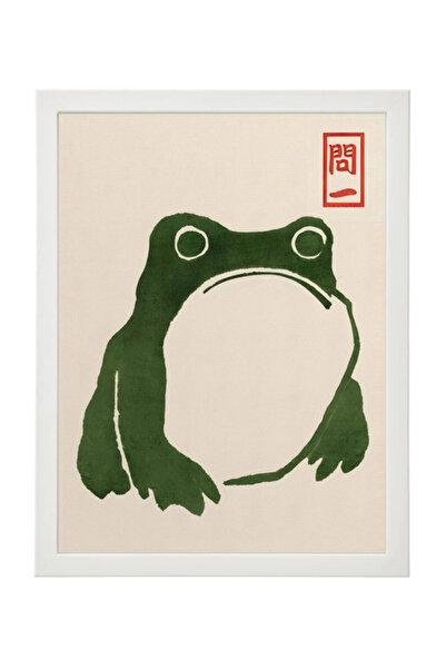 Boomah Accessories Grumpy Frog, Vintage Japanese Art, Home Decore Gift, Poste...
