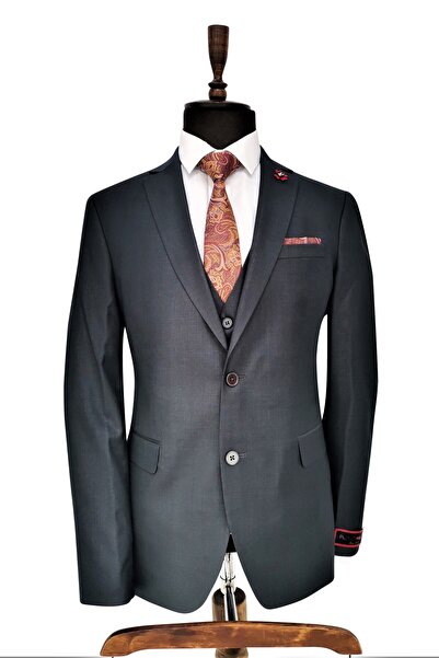 AMONCE Men's Slim Fit size suit Fergus dark grey