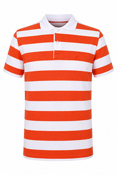 trender Ringelli Turuncu Erkek Polo Yaka T-shirt 352