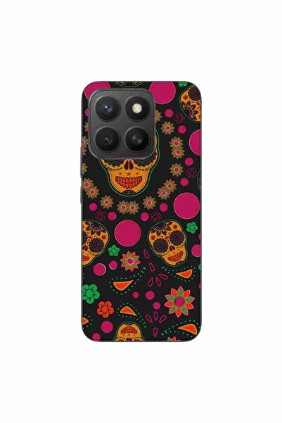 OEM Husa compatibila cu Honor X8c Silicon Gel Tpu Model Halloween Floral Cran...