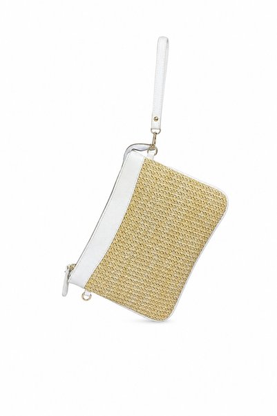 Çantacımstore Women's Straw Portfolio & Clutch Bag White