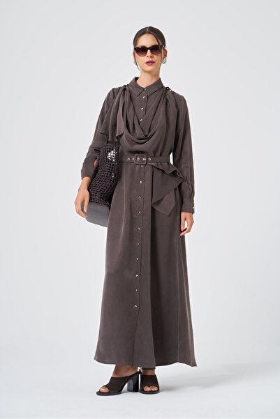 FTZ WOMEN فستان حرير كوبرا نسائي بني 31356