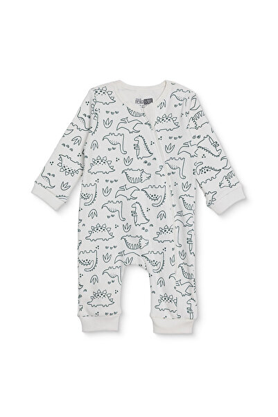ebebek Hello Baby HelloBaby Erkek Bebek Tulum Dinozor Baskılı Fermuarlı Bisik...