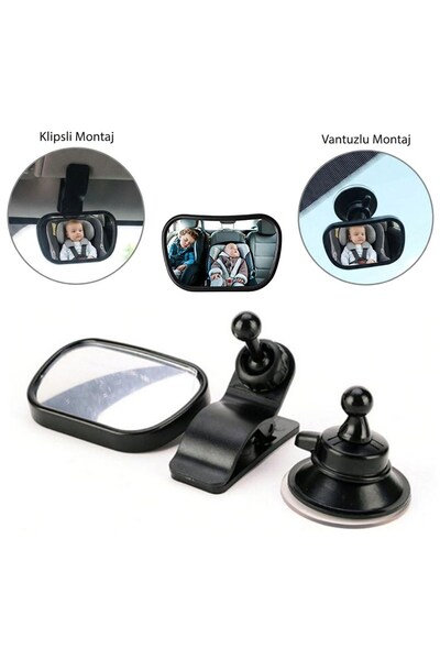 YAZLİNE GLOBAL ® Geniş Açı Panoramik Araç İçi Bebek Gözlem Aynası – Vantuz ve...