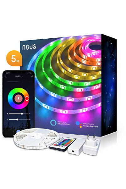 Nous Bandă LED inteligentă F1 WiFi, 5 metri, Control prin aplicație