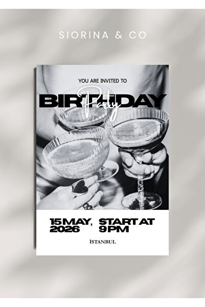 Siorina Co & Event Doğum Günü Kartı Masa Kartı Birthday Card - 5 Adet