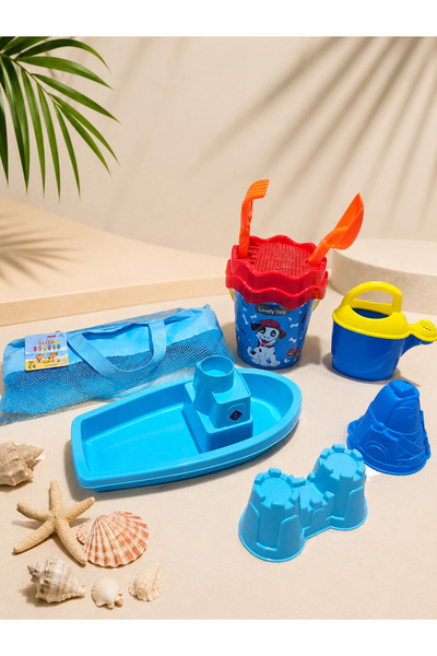 OEM Children's beach toy set, with bucket, boat and accessories, blue