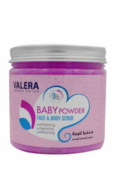 Valera بودرة أطفال للوجه والجسم، مقشر ومبيض ومنعش ومنظف