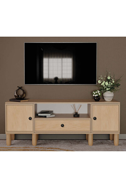 miracool Meşe Tv Ünitesi / Tv sehpası / Komple MDF / Şık ve Güncel Modeller