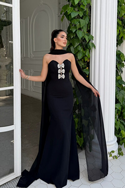 Sindimoda Selis Straplez Fiyonk Detay Abiye 1150