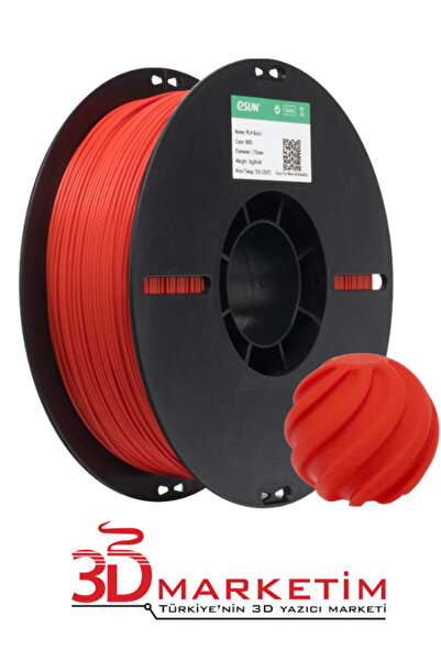 eSun PLA Basic Filament - Kırmızı (1.75mm, 1kg)-3Dmarketim