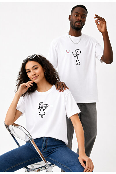 LORVEX Tricou oversize pentru bărbați și femei, 100% bumbac, imprimat, croial...