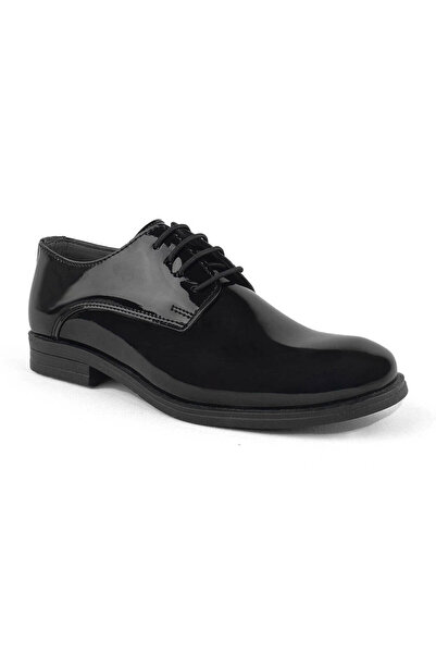 Aslı Türkoğlu Men's Black Patent Leather Classic Lace-Up Oxford Shoes – Styli...
