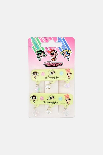 The Powerpuff Girls Kids Girl 2 Pcs Hair Clips, Multicolor