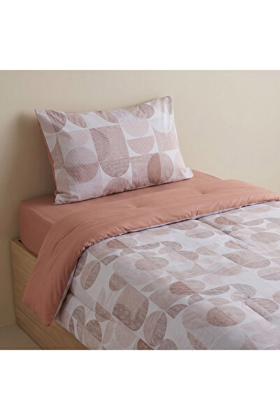 Home Box Aurora Flux 2-Piece Printed Cotton Single Comforter Set - 135x220 cm