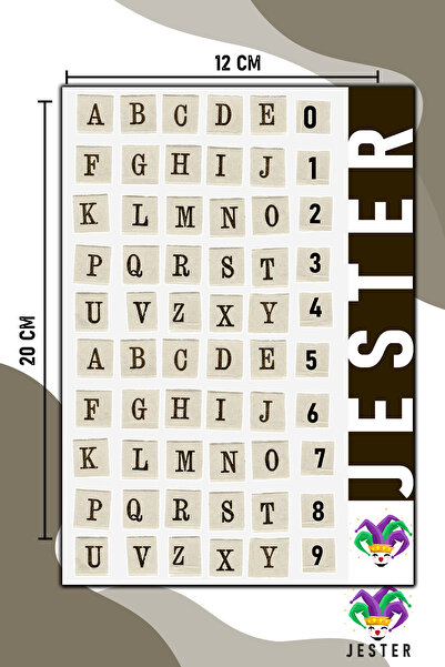 Jester ملصقات حروف كلاسيكية، ملصقات زخرفية، دفتر يوميات، أجندة، مخطط، دفتر مل...