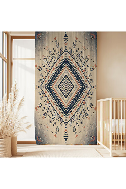 Hanna Home Trend Bej Kahverengi 26 Geometrik Desenli Kadife Görünümlü Oturma ...