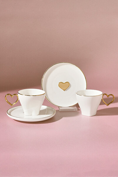 Karaca Bellamore 2-Person Heart Detailed Coffee Cup 80 ml