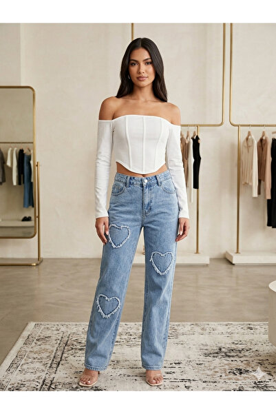 doruk collection Fermuarlı uzun kollu beyaz crop