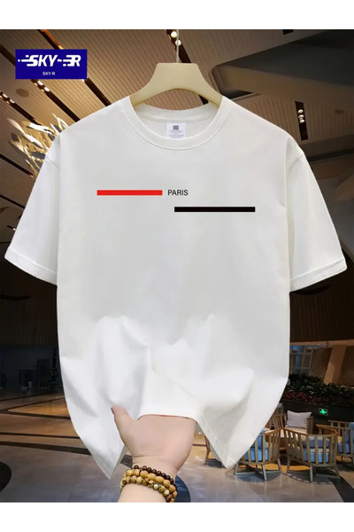 Generic Brand Unisex Paris Printed Crew Neck Oversize T-Shirt