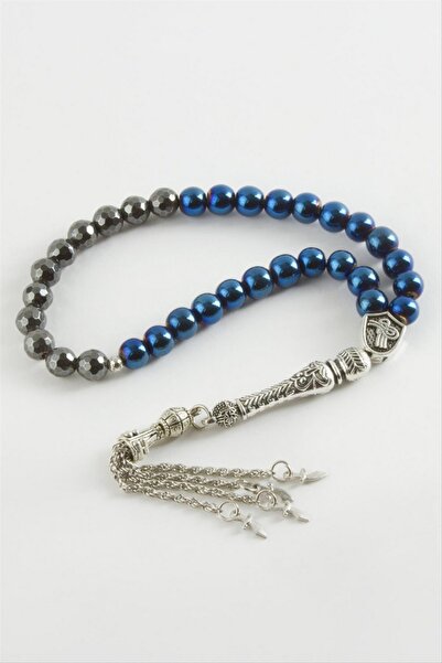ZERO LAND Nhrhls Faceted Hematite Natural Stone Prayer Beads 8 mm (183136) - Mi