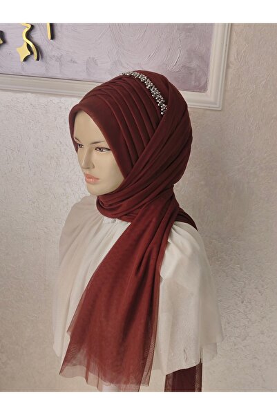 Nuray hazır duvak Accessories Included Light Brown Tektek Model Red Coffee In...