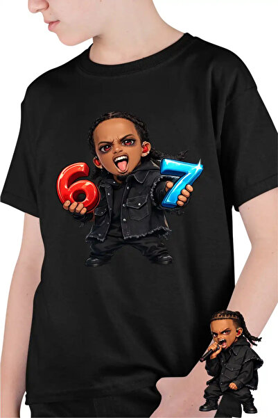 OEM Παιδικό μπλουζάκι για αγόρια Playboi Cards Six Seven 67