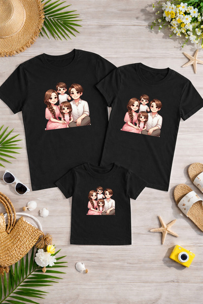 LORVEX Tricou supradimensionat pentru familie, mamă, tată, copil, 100% bumbac...